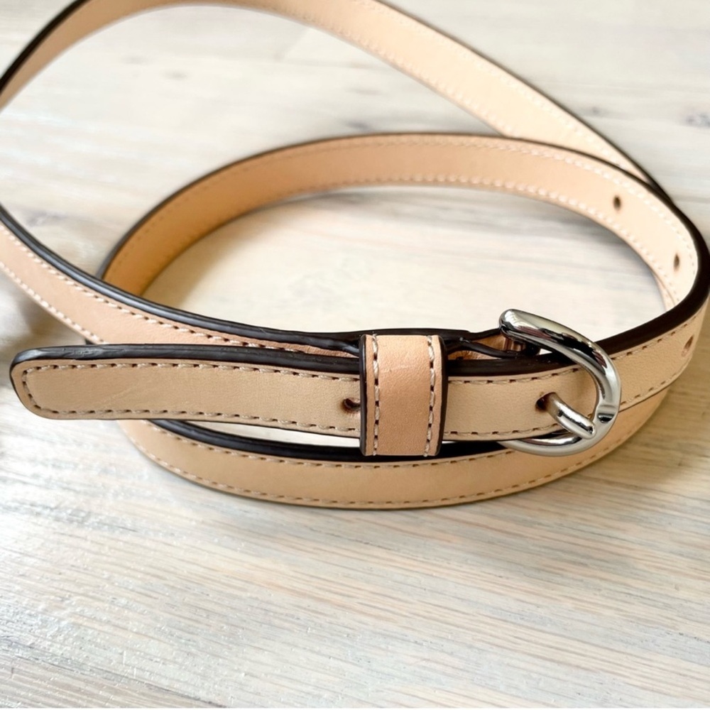 COACH Adjustable purse strap - tan with silver hardware - Picture 2 of 5